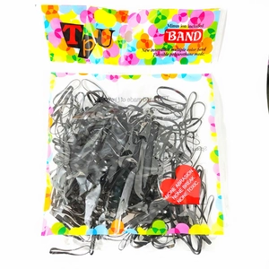 Élastiques à cheveux noirs en TPU dans un sac transparent avec étiquette en carton