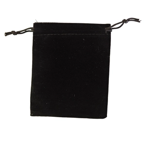 Bolsa clásica de terciopelo negro con cordón para joyas y embalaje de regalo