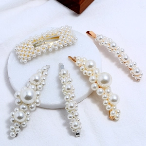 Barrettes à Cheveux Style INS Coréen Texture Marbre Élégantes Barrettes Künstliche Perles Artificielles Strass Accessoires Cheveux Mode Femmes