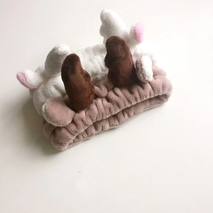 Set de bandeaux en peluche avec bois de renne et ailes pour le maquillage et les soins