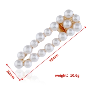 Détails de la barrette à perles de 70mm x 20mm avec base en alliage doré et mesures