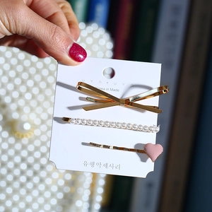 Lot de Pinces à Cheveux en Alliage avec Künstliche Perles de Culture pour Femme Doré Cœur Nœud Marguerite Barrette à Cheveux Accessoires Mode