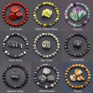 Natural Stone Beaded Bracelet For Women Men 8mm Round Polished Beads Healing Crystal Elastic Rope Handmade Stretch Bracelet Jewelry