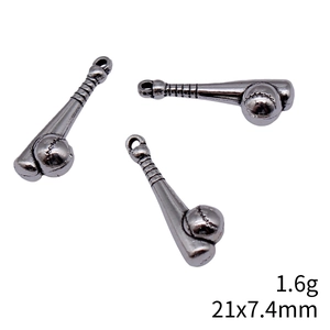 Pendentif batte de baseball en argent antique 21x7,4mm pesant 1,6g pour bijoux