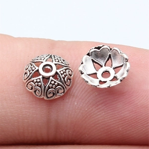 Calottes de perles en alliage de zinc avec motif filigrane vintage sur le doigt pour taille