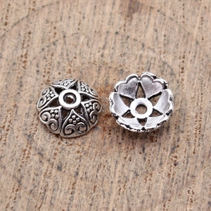 Coupelles de perles 8mm en alliage de zinc argent antique pour la création de bijoux DIY