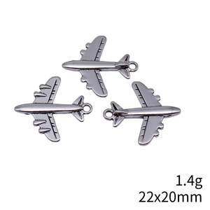 Colgante de avión plata antigua 22x20mm 1,4g para accesorios de joyería DIY