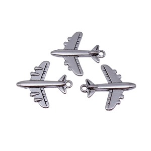 Colgantes de avión en plata antigua 22x20mm de aleación para joyas DIY y llaveros
