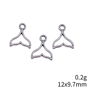 Hohle Walflossen-Anhänger in Silber-Finish, 12x9,7mm, 0,2g für DIY-Schmuckherstellung