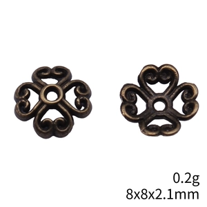 Vintage 8x8mm bronze hollow flower bead caps for DIY jewelry making accessories