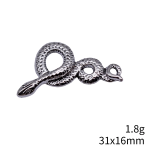 Pendentif serpent vintage 31x16mm de 1,8g avec finition écailles en argent antique