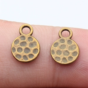 Hammered Round Disc Charms Zinc Alloy Pendants Vintage Mini Circular Tags For DIY Earring Necklace Jewelry Making Accessories