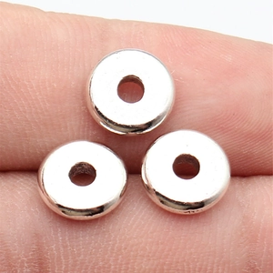 Perles d Espacement Rondes en Alliage de Zinc Vintage Argent Vieilli Breloques Circulaires en Métal pour Fabrication de Bijoux DIY
