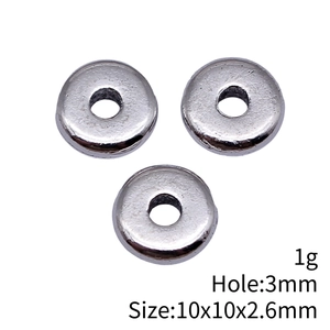 Perles d'espacement argentées 10x10x2,6mm avec trou de 3mm pour bijoux DIY