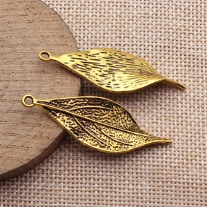 Vintage Zinklegierung Verdrehte Blatt Anhänger DIY Schmuckzubehör Retro Baumblatt Charms Für Halsketten Ohrringe Basteln