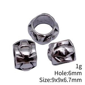 Vintage silver zinc alloy cross large hole beads for DIY jewelry and hair braids