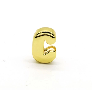 Polished gold letter C bubble pendant charm for DIY dopamine colorful rope bracelets