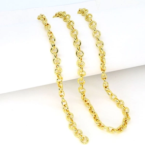 Λεπτομέρεια αλυσίδας O-type με επιχρύσωση 18K, γυαλιστερό φινίρισμα και ομοιόμορφους κρίκους