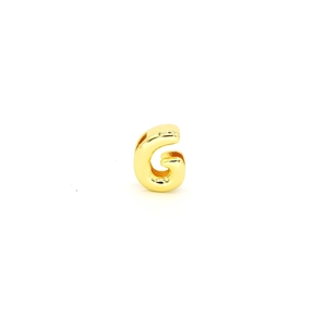Macro shot of gold-plated letter G bead showing polished surface for DIY bracelets