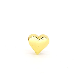 Polished gold heart charm pendant for custom DIY alphabet bracelets and jewelry