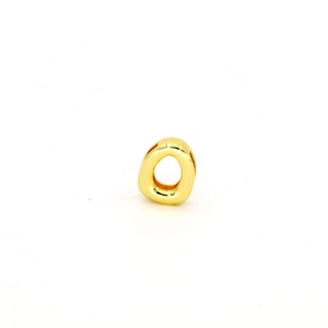 Polished gold circular metal letter charm detail for DIY strap bracelet accessories