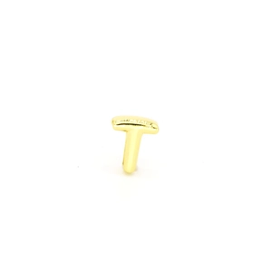 Detailed view of 3D puffy golden letter T charm for DIY jewelry and bracelets