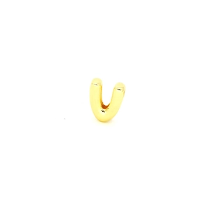Detailed close-up of a gold-plated letter U pendant charm for DIY jewelry bracelets