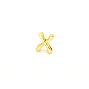 Polished gold letter X charm with smooth mirror finish for DIY charm bracelets