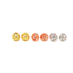 Hollow 18k gold plated honeycomb spacer beads in gold rose gold and silver set