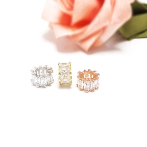 Cuentas Espaciadoras de Cobre con Micro Pavé de Strass para Creación de Joyas Pulsera Collar DIY Pétalo Accesorios