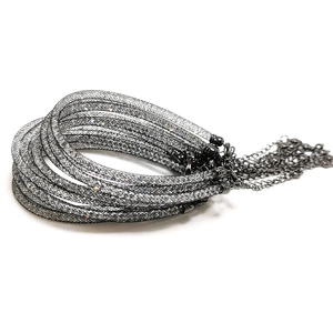 Sparkling crystal mesh tube bracelets with gunmetal lobster clasp and extension chain