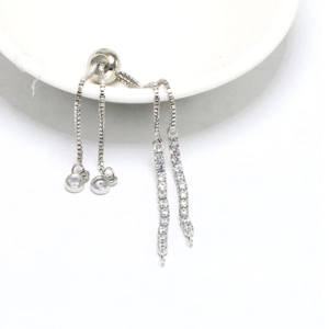 Verstellbare Armbandkette aus 18K vergoldetem Silber mit Zirkonia und Schiebeverschluss