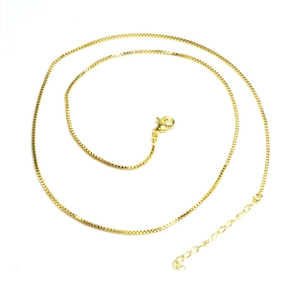 Elegante goldene Box-Kette Halskette mit Karabinerverschluss und Verlängerung