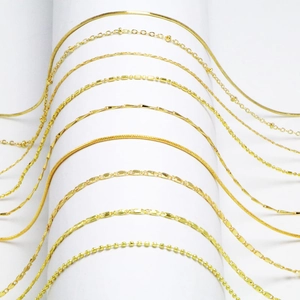 Copper Chain Necklace For Women Men Gold Platinum Plated Snake Bone Box O-Shaped Star Link Necklace Basic Jewelry Gift