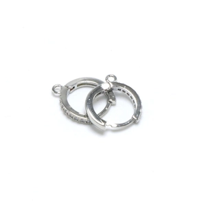 Close-up of silver DIY earring hoop with micro-pave cubic zirconia and small hanging loop