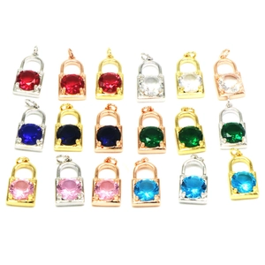 Vorhängeschloss-Anhänger Set mit bunten Edelsteinen für DIY-Schmuck in Gold und Silber