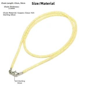 Detail der 2,5mm Maschenrohrkette in 45cm und 50cm Länge mit 925er Silber Verschluss