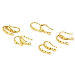 Ganchos para Pendientes DIY Cobre Chapado en Oro 18K Alambres en Forma de U Con Lazo para Fabricación de Joyería Manual