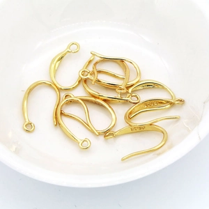 Ganchos de pendientes en plata S925 bañada en oro 18K para creación de joyas artesanas