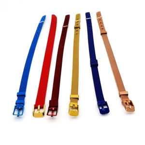 Unisex Titanium Steel Milanese Mesh Bracelet Artificial Leather Strap Belt Buckle Fashion Watchband Style Bangle Jewelry
