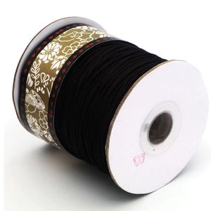 Rouleau de cordon en nylon noir pour la création de bijoux DIY et artisanat
