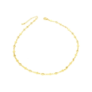 Goldene Kreuzkette mit runden Zirkonia und verstellbarem Karabinerverschluss Gliederkette