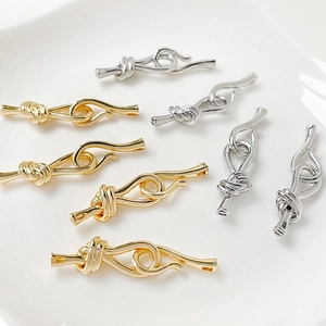 14k vergoldete Fischhaken-Knotenverschlüsse in Gold und Silber für DIY-Schmuck