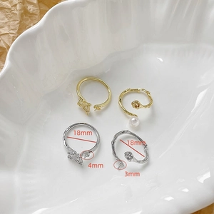 Dettaglio delle montature per anelli fai-da-te 18k placcati oro rosa e farfalla per perle