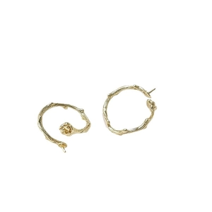Base per anello farfalla rosa placcata oro 18k con trama a rami e lucentezza metallica