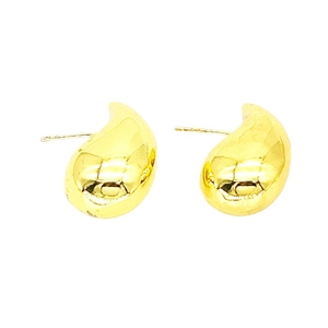 Pendientes de gota de agua en cobre chapado en oro de 18k con diseño minimalista