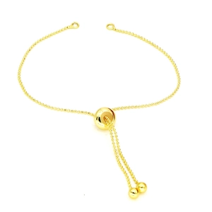 Bracelet ajustable en plaqué or 18 carats avec fermoir coulissant pour la création de bijoux