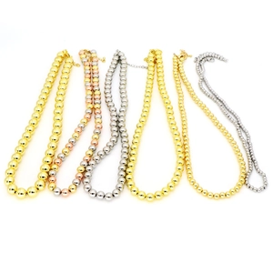 Minimalistische Kupfer Runde Perlenkette Für Damen Herren Galvanisierte Mode Hip Hop Kugelkette Choker Schmuck Halsschmuck