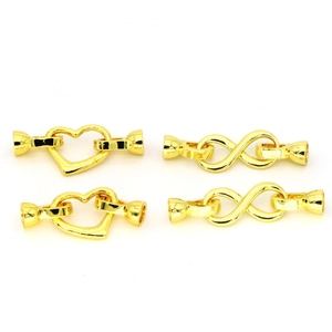 Chiusure a cuore e infinito placcate oro 18K per la creazione di gioielli fai da te