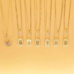 Collier Vintage en Cuivre Plaqué Or 18K Femme Religieux Vierge Marie Ange Relief Pendentif Künstliche Perle d'Imitation Bijoux